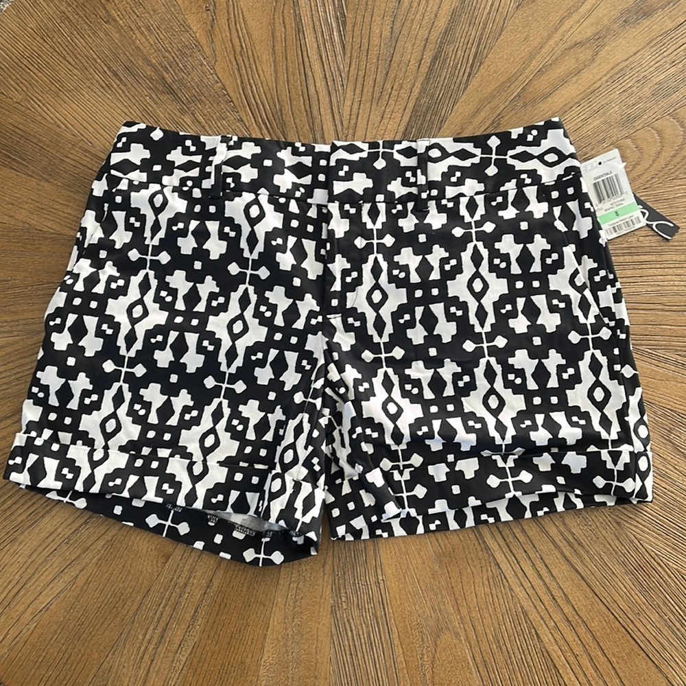 Stylish Black and White Patterned Women's Shorts